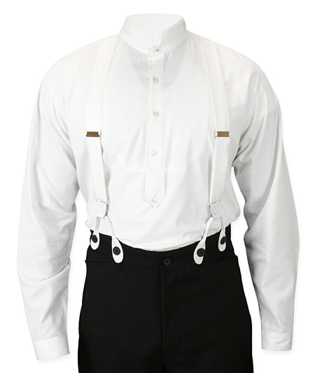 Premium Silk Suspenders - White Weave