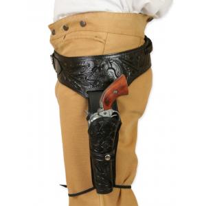  Old West Holsters and Gunbelts Black Leather Tooled Gunbelt Holster Combos |Antique, Vintage, Old Fashioned, Wedding, Theatrical, Reenacting Costume |