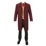  Victorian,Old West Mens Coats Burgundy,Red Cotton Solid Frock Coats |Antique, Vintage, Old Fashioned, Wedding, Theatrical, Reenacting Costume | Gifts for Him