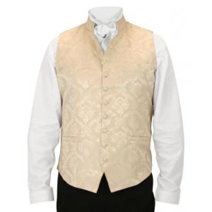  Victorian,Regency,Old West,Steampunk Mens Vests Ivory Satin,Microfiber,Synthetic Floral Dress Vests,Clerical Vests |Antique, Vintage, Old Fashioned, Wedding, Theatrical, Reenacting Costume |