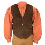 Boar Suede Snap Front Vest - Expresso