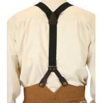  Victorian,Old West,Edwardian Suspenders Black Cotton Y-Back Braces |Antique, Vintage, Old Fashioned, Wedding, Theatrical, Reenacting Costume | Standard Suspenders