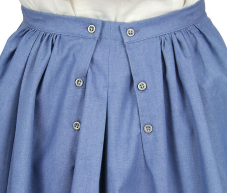 Cotton Twill Walking Skirt - Denim