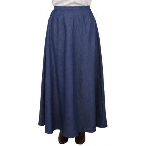  Victorian,Old West,Edwardian Ladies Skirts Blue Cotton Solid Dress Skirts,Work Skirts |Antique, Vintage, Old Fashioned, Wedding, Theatrical, Reenacting Costume |