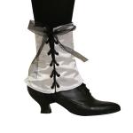  Victorian,Old West,Steampunk, Ladies Footwear White Satin,Synthetic,Microfiber Solid Spats and Gaiters |Antique, Vintage, Old Fashioned, Wedding, Theatrical, Reenacting Costume | Suffragist