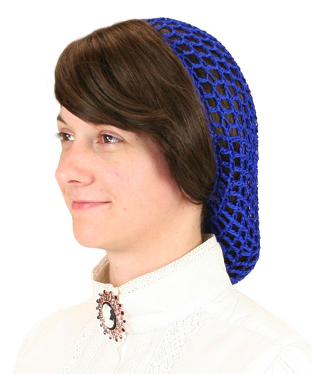 Victorian Ladies Blue Hair Net | Dickens | Downton Abbey | Edwardian || Hair Net - Royal Blue