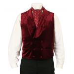  Victorian,Edwardian Mens Vests Burgundy,Red Velvet,Synthetic Solid Dress Vests,Velvet Vests |Antique, Vintage, Old Fashioned, Wedding, Theatrical, Reenacting Costume | Gifts for Him