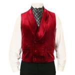  Victorian, Mens Vests Red Velvet,Synthetic Solid Dress Vests,Velvet Vests |Antique, Vintage, Old Fashioned, Wedding, Theatrical, Reenacting Costume |