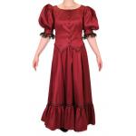  Victorian,Old West,Edwardian Ladies Dresses and Suits Burgundy,Red Satin,Synthetic Solid Dresses,Suits |Antique, Vintage, Old Fashioned, Wedding, Theatrical, Reenacting Costume |