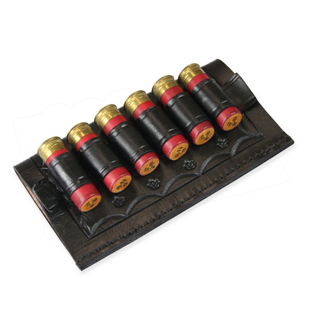 Vintage Mens Black Leather Un-Tooled Ammunition Holders/Pouche | Romantic | Old Fashioned | Traditional | Classic || Shotgun Shell Holder - Black