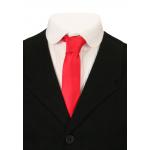 (disco)-Narrow Four-In-Hand Tie - Red Satin