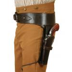 (.38/.357 cal) Western Gun Belt and Holster - LH Draw - Plain Brown Leather