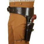 (.44/.45 cal) Western Gun Belt and Holster - LH Draw - Plain Brown Leather