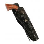 Western Holster - RH Draw (Extra-Long Barrel) - Black Tooled Leather