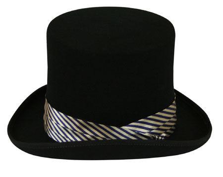 Hat Band - Navy/Gold Striped Satin