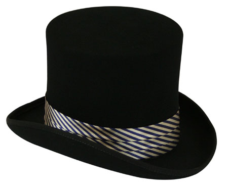 Hat Band - Navy/Gold Striped Satin