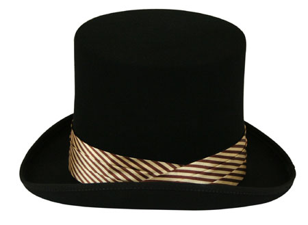 Hat Band - Brown/Beige Striped Satin