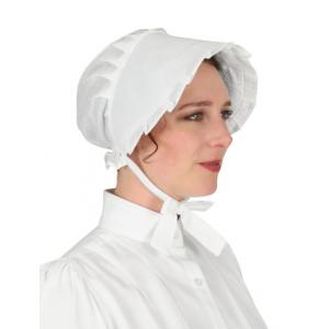  Victorian,Old West Ladies Hats White Cotton Bonnets |Antique, Vintage, Old Fashioned, Wedding, Theatrical, Reenacting Costume |