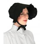  Victorian,Old West Ladies Hats Black Cotton Bonnets |Antique, Vintage, Old Fashioned, Wedding, Theatrical, Reenacting Costume |