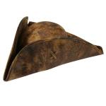  Steampunk, Mens Hats Brown Faux Leather,Synthetic Buccaneer Hats |Antique, Vintage, Old Fashioned, Wedding, Theatrical, Reenacting Costume | Pirate