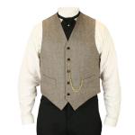  Victorian, Mens Vests Brown Tweed,Wool Solid Dress Vests,Tweed Vests |Antique, Vintage, Old Fashioned, Wedding, Theatrical, Reenacting Costume | Motorist