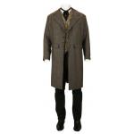  Victorian,Old West Mens Coats Brown Tweed,Wool Blend Herringbone Frock Coats |Antique, Vintage, Old Fashioned, Wedding, Theatrical, Reenacting Costume |
