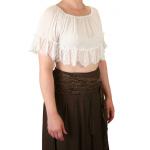 Steampunk, Ladies Blouses White Cotton Blend Solid Peasant Blouses,Fitted Blouses |Antique, Vintage, Old Fashioned, Wedding, Theatrical, Reenacting Costume |