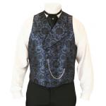  Victorian, Mens Vests Blue Satin,Microfiber,Synthetic Floral Dress Vests |Antique, Vintage, Old Fashioned, Wedding, Theatrical, Reenacting Costume |