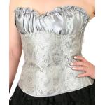  Victorian,Steampunk, Ladies Corsets Silver Satin,Synthetic Paisley Corsets |Antique, Vintage, Old Fashioned, Wedding, Theatrical, Reenacting Costume |