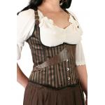  Victorian, Ladies Corsets Brown Satin,Synthetic Stripe Corsets |Antique, Vintage, Old Fashioned, Wedding, Theatrical, Reenacting Costume | Pirate