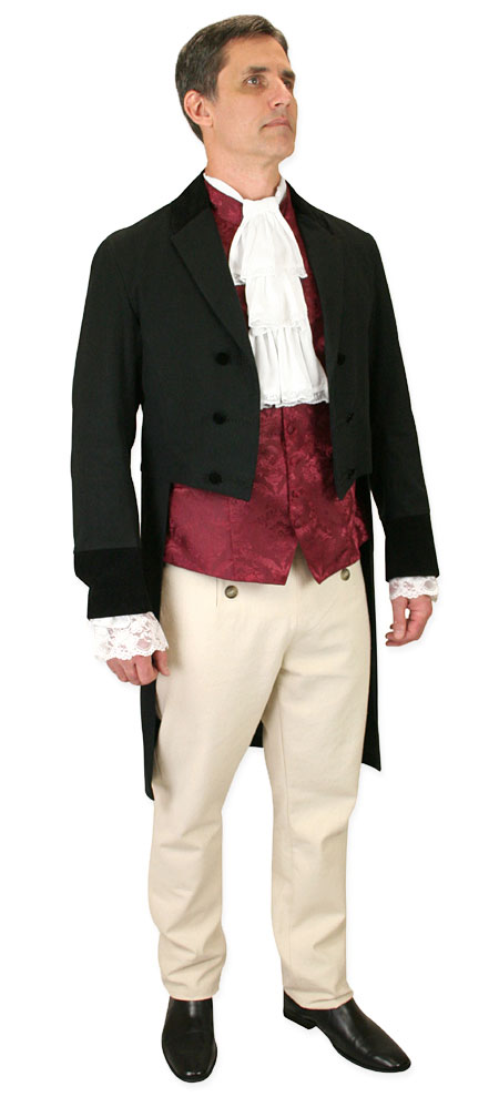 Vintage Victorian Men's High Waist Regency Fall Front Trousers