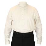 Victorian Mens Dress Shirt - High Stand Collar - Natural