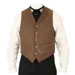 Victorian,Old West, Mens Vests Brown Wool Blend,Synthetic Solid,Check Dress Vests,Work Vests |Antique, Vintage, Old Fashioned, Wedding, Theatrical, Reenacting Costume |