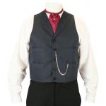  Victorian, Mens Vests Blue Cotton Blend Stripe Dress Vests |Antique, Vintage, Old Fashioned, Wedding, Theatrical, Reenacting Costume |