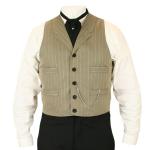 Victorian,Edwardian Mens Vests Tan Cotton Blend Stripe Dress Vests |Antique, Vintage, Old Fashioned, Wedding, Theatrical, Reenacting Costume |