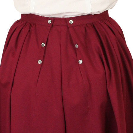 Cotton Twill Walking Skirt - Burgundy
