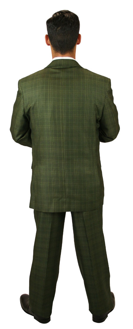 Garrett Plaid Suit - Olive