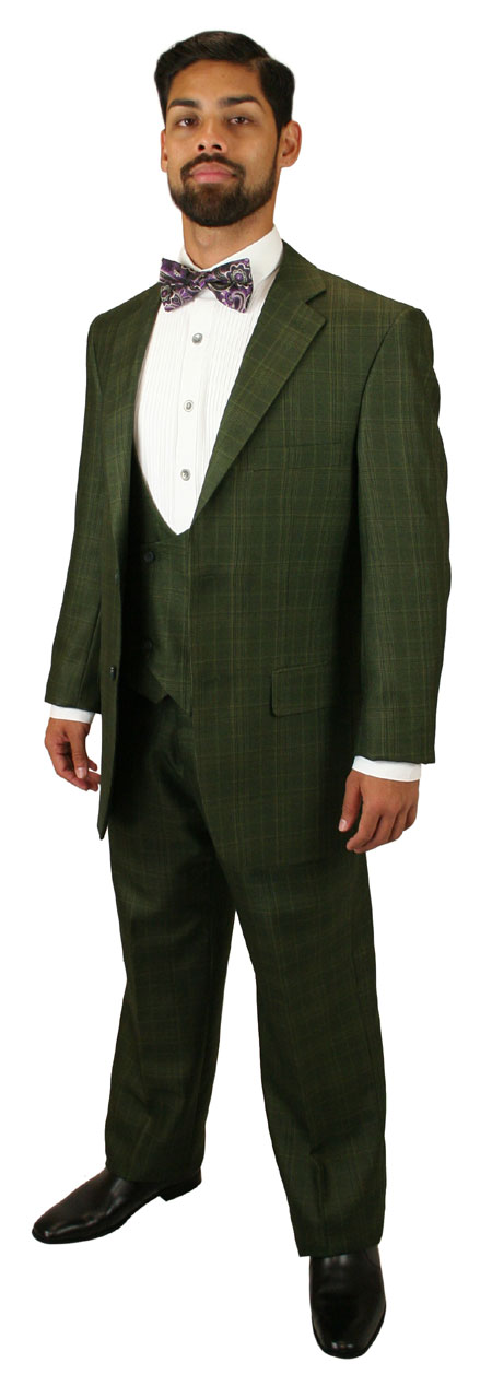 Garrett Plaid Suit - Olive