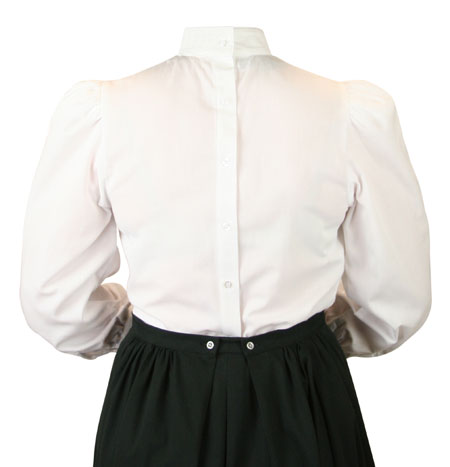 Eleanor Lace Blouse - White with Black Lace