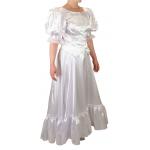  Victorian, Ladies Dresses and Suits White Satin,Synthetic Solid Dresses,Suits |Antique, Vintage, Old Fashioned, Wedding, Theatrical, Reenacting Costume | Suffragist