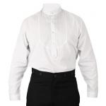  Victorian,Old West, Mens Shirts White Cotton Solid Dress Shirts,Tuxedo Shirts |Antique, Vintage, Old Fashioned, Wedding, Theatrical, Reenacting Costume |