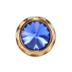 (disco)-Gold Faceted Tie Tack - Royal Blue