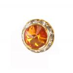 Gold Faceted Tie Tack - Light Topaz
