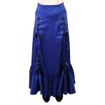  Victorian,Steampunk, Ladies Skirts Blue Satin,Synthetic Solid Dress Skirts |Antique, Vintage, Old Fashioned, Wedding, Theatrical, Reenacting Costume |