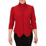  Victorian,Steampunk, Ladies Blouses Red Synthetic Solid Fitted Blouses,Fancy Blouses,Colorful Blouses |Antique, Vintage, Old Fashioned, Wedding, Theatrical, Reenacting Costume |
