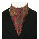  Victorian, Mens Ties Multicolor,Red Satin,Synthetic,Microfiber Paisley Ascots |Antique, Vintage, Old Fashioned, Wedding, Theatrical, Reenacting Costume |