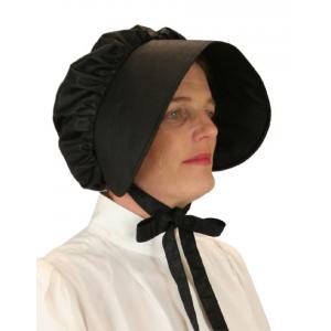  Victorian,Old West Ladies Hats Black Satin,Synthetic Solid Bonnets |Antique, Vintage, Old Fashioned, Wedding, Theatrical, Reenacting Costume | Dickens