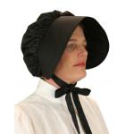  Victorian,Old West Ladies Hats Black Satin,Synthetic Solid Bonnets |Antique, Vintage, Old Fashioned, Wedding, Theatrical, Reenacting Costume | Dickens