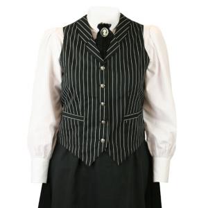  Victorian,Old West,Edwardian Ladies Vests Black,White Cotton Stripe Dress Vests,Matched Separates |Antique, Vintage, Old Fashioned, Wedding, Theatrical, Reenacting Costume |