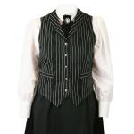  Victorian,Old West, Ladies Vests Black,White Cotton Stripe Dress Vests,Matched Separates |Antique, Vintage, Old Fashioned, Wedding, Theatrical, Reenacting Costume |